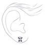 Sterling Silver Panda Bow Stud Earrings,