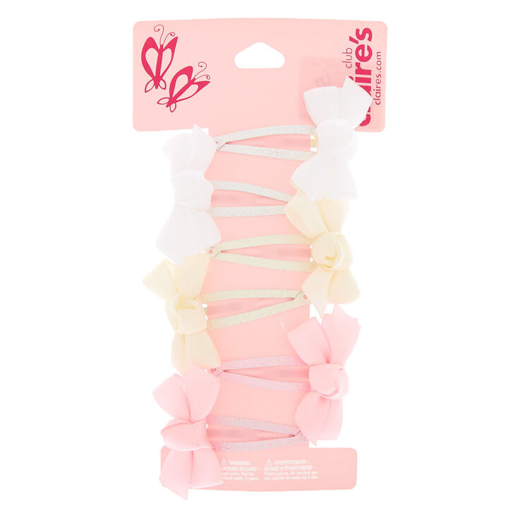 Claire's Lot de 6 barrettes clic clac à nœud du Club Claire's