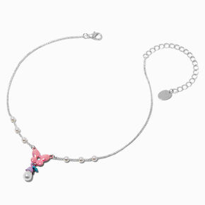 Claire&#39;s Club Butterfly Pearl Pendant Necklace,