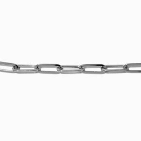 Silver-tone Large Paper Clip Chain Bracelet,