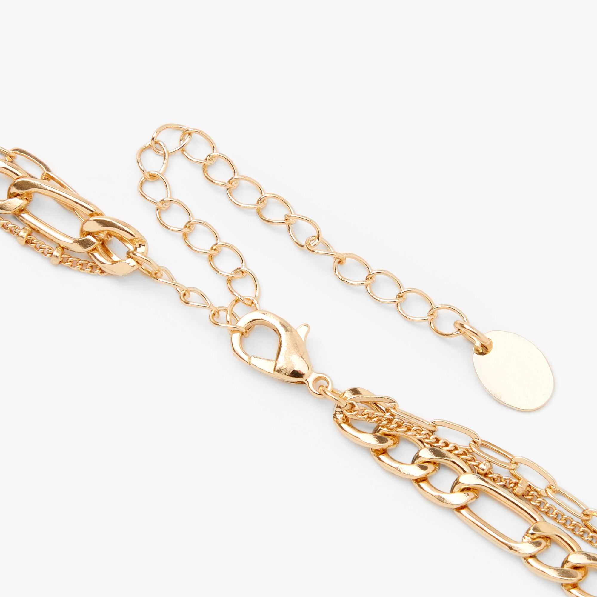 Gold Chain Multi Strand Necklace,