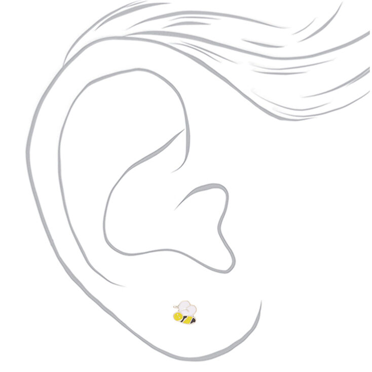 Buzzing Bee Stud Earrings - Yellow, 3 Pack,