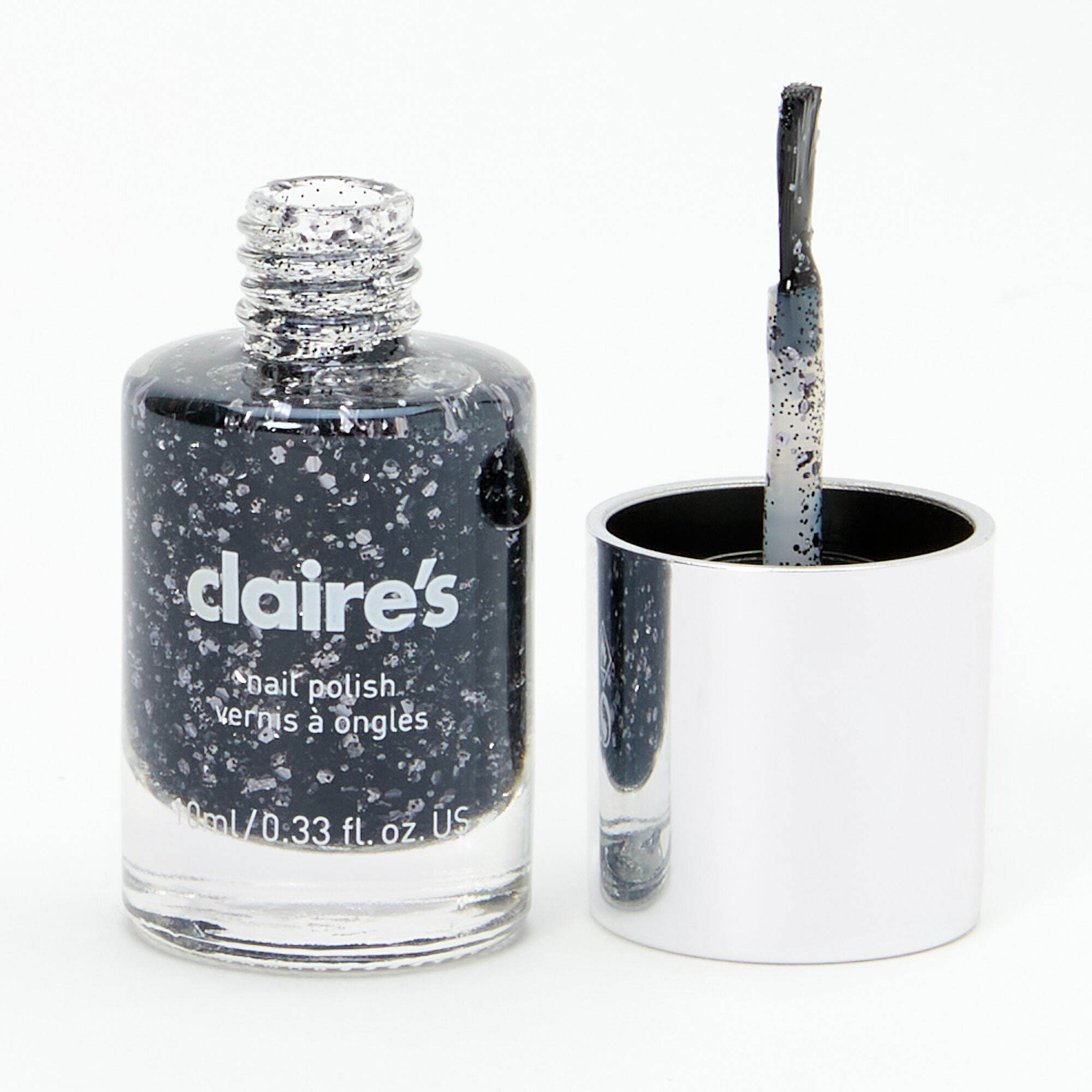 Black Jewel Chunky Glitter Nail Polish,