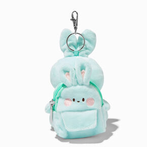 Porte-cl&eacute;s mini sac &agrave; dos fausse fourrure lapin,