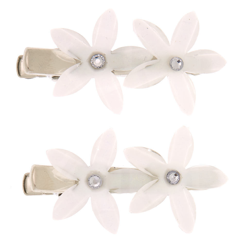 Sparkly flower hair clips sale