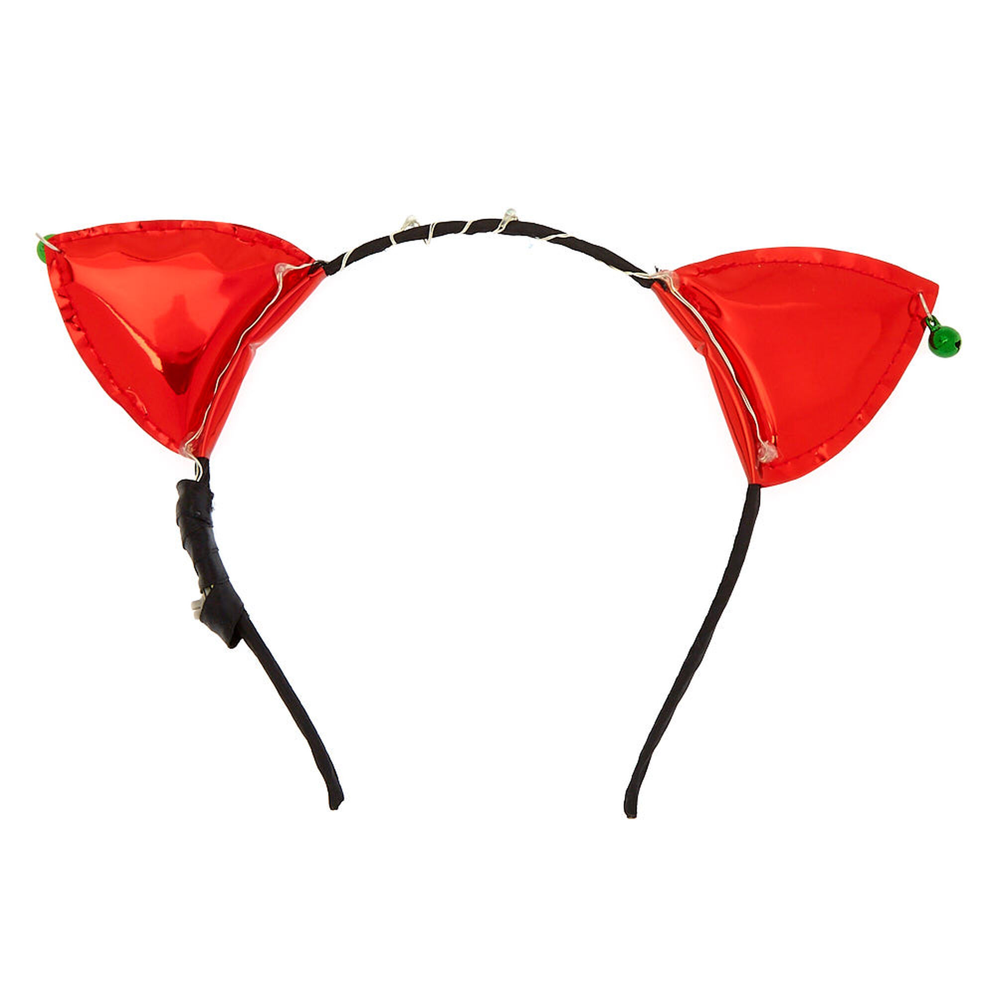 Christmas Light Up Cat Ears Headband Red Claire S