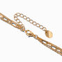 Gold Heart &amp; Pink Butterfly Pendant Multi-Strand Necklace,