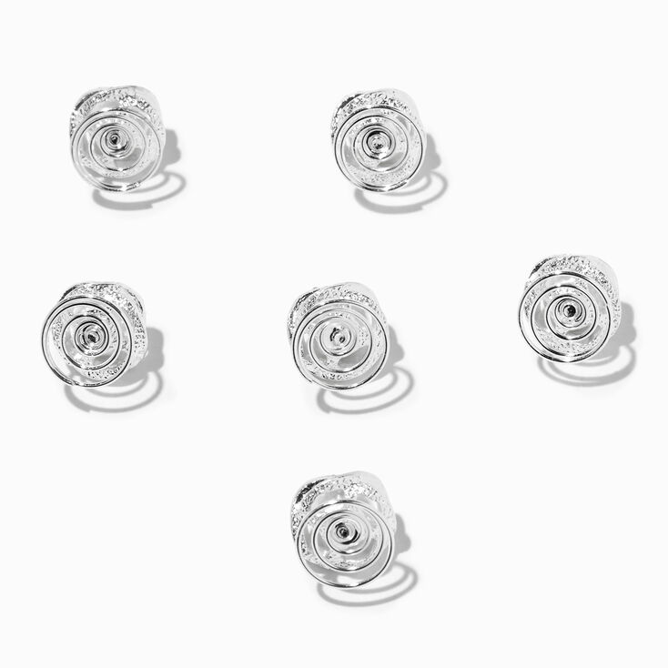 Pearl &amp; Crystal Halo Hair Spinners - 6 Pack,