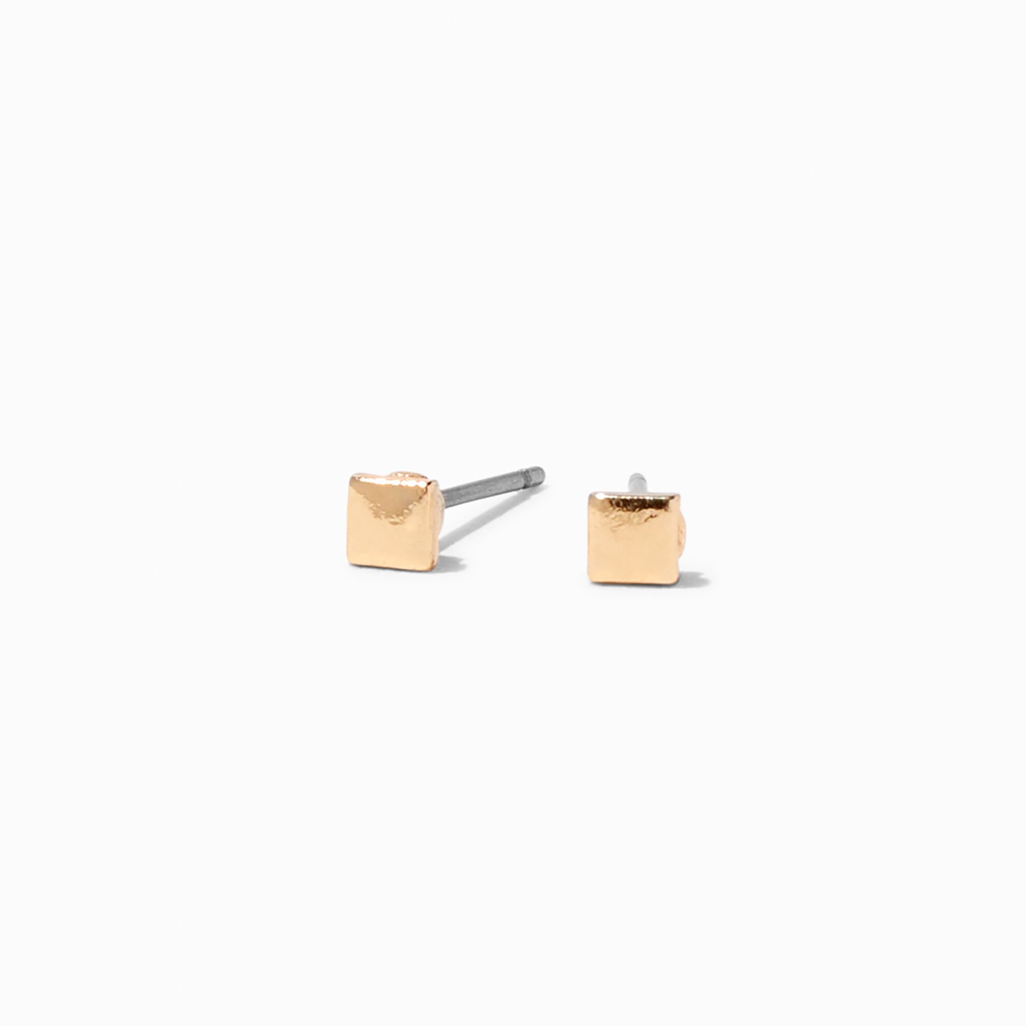 View Claires Square Stud Earrings Gold information