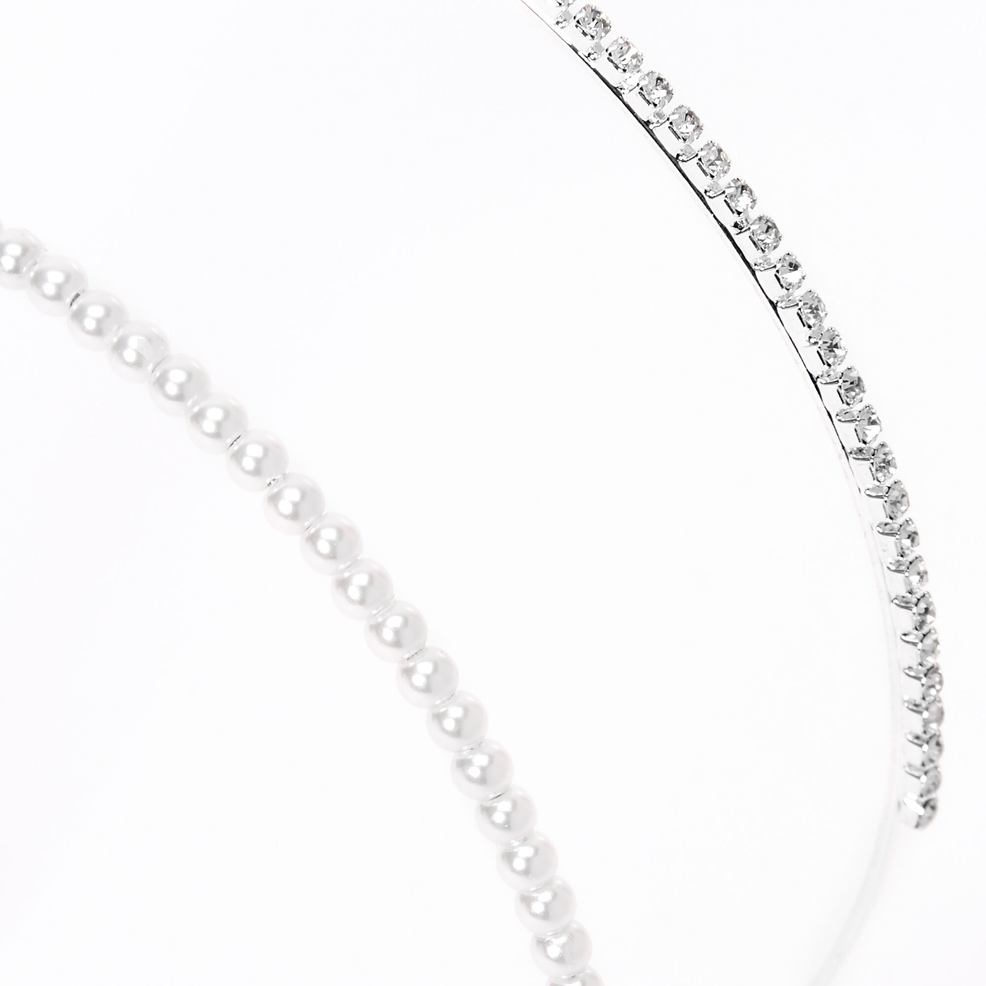 Silver Rhinestone & Pearl Headbands - 2 Pack,