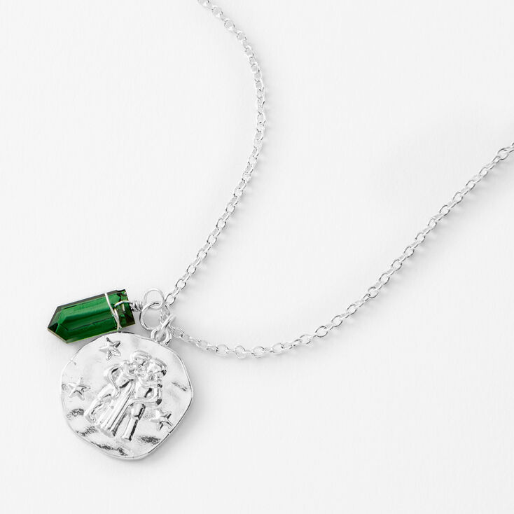 Silver Zodiac Mystical Gem 16&quot; Pendant Necklace - Gemini,