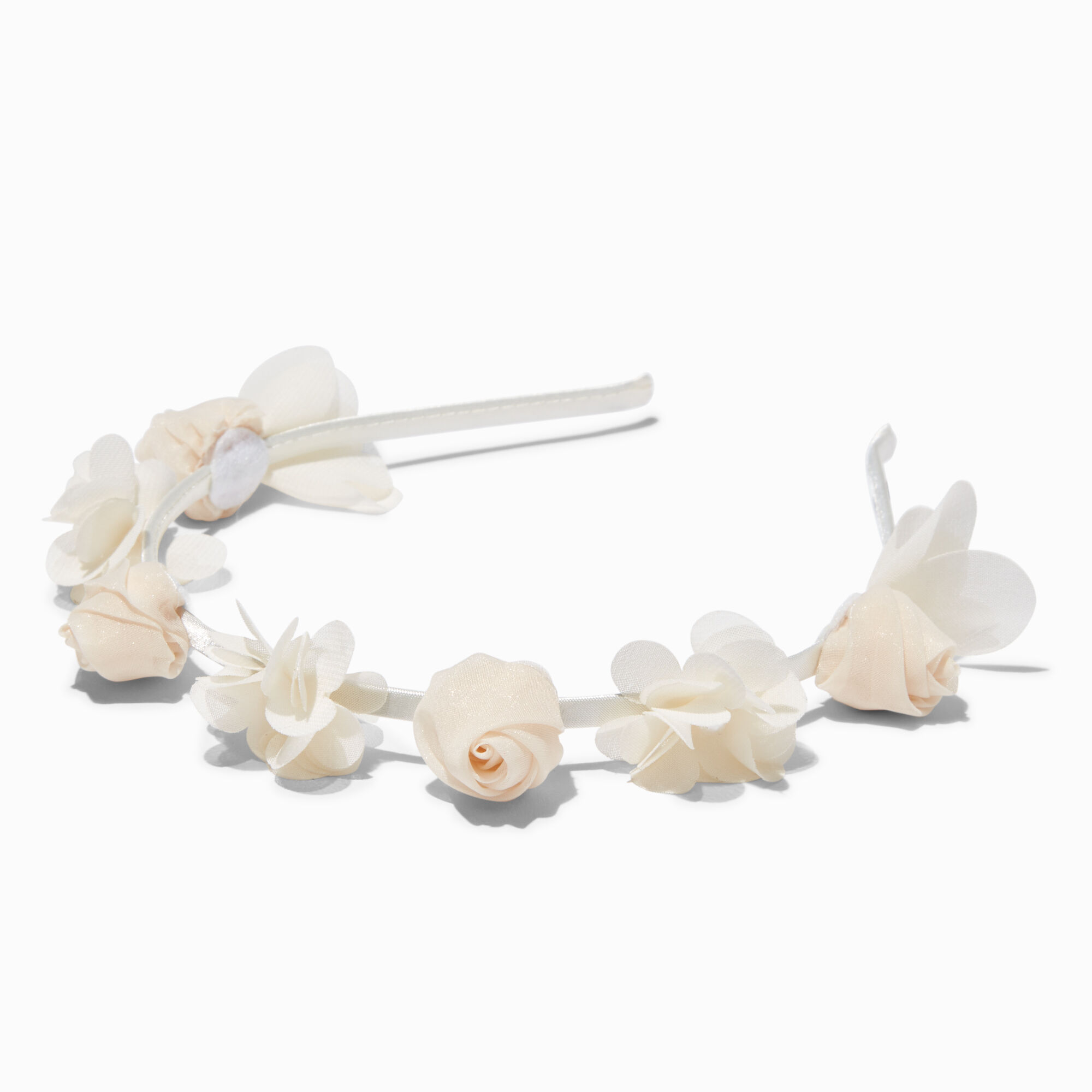 View Claires Floral Embellished Headband Ivory information
