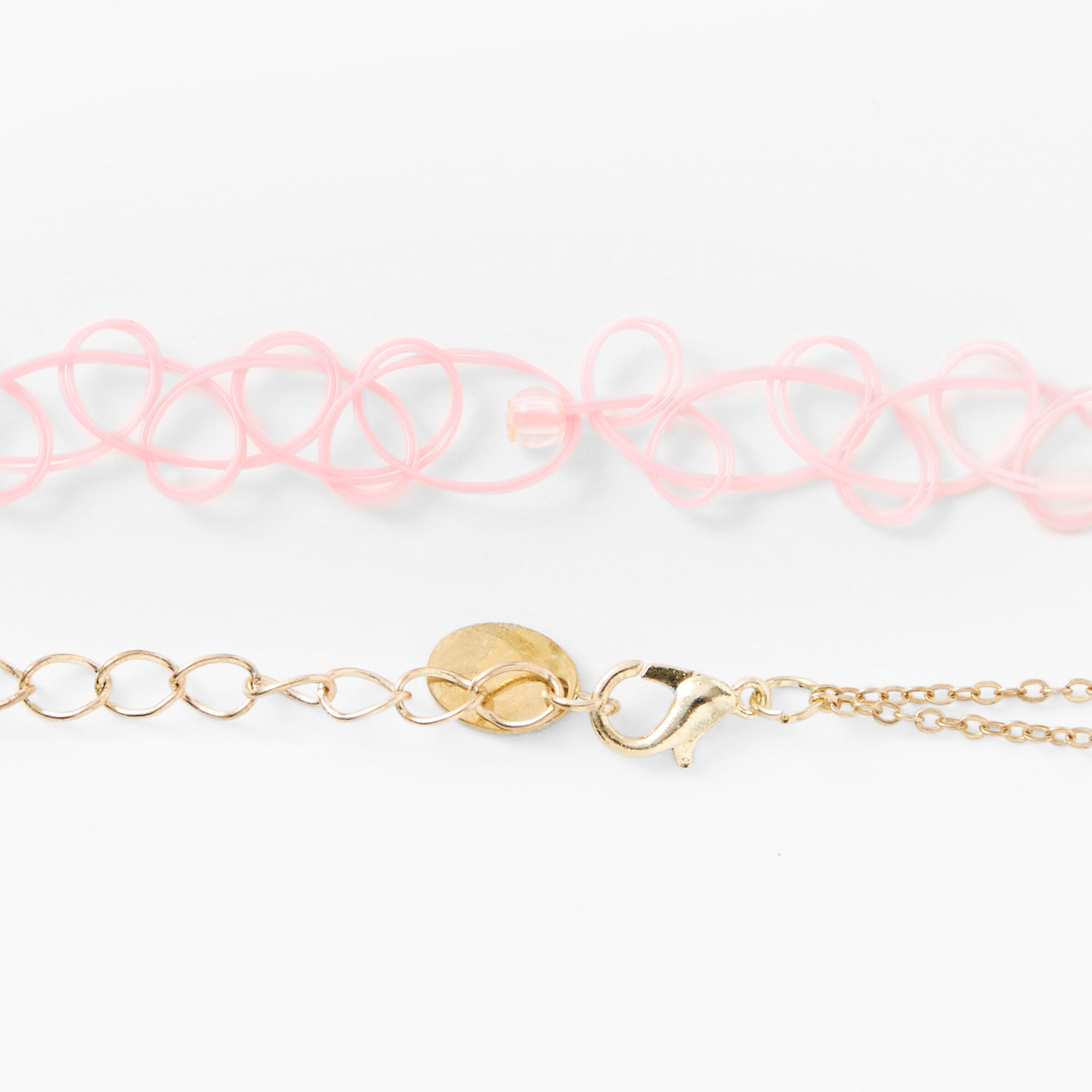 Claire's Club Floral Butterfly Choker & Multi-Strand Necklaces - 2 Pack,