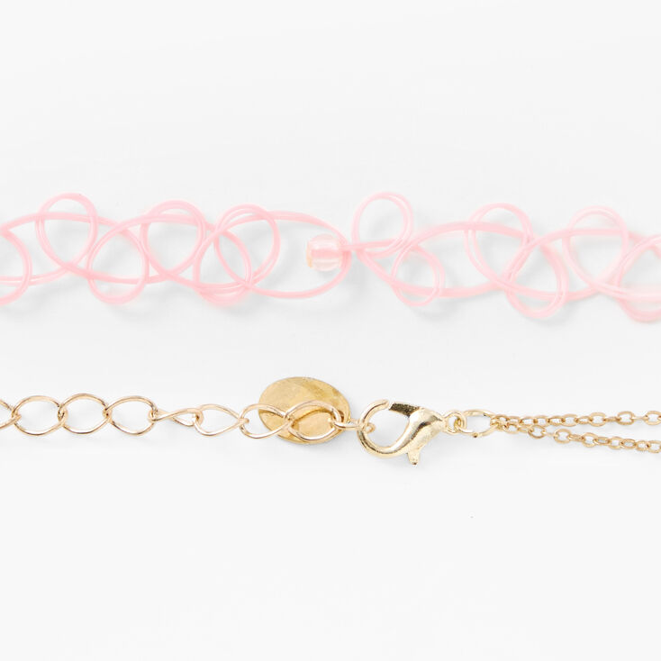 Claire&#39;s Club Floral Butterfly Choker &amp; Multi-Strand Necklaces - 2 Pack,