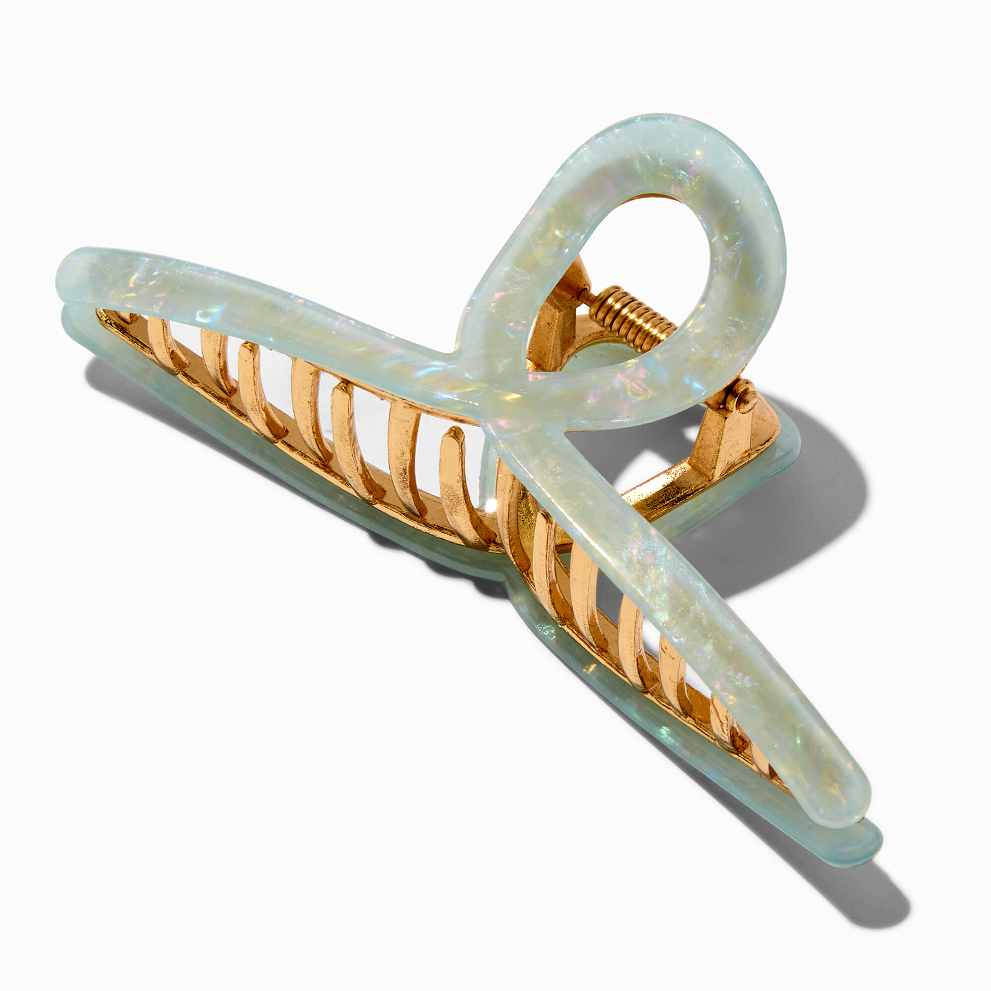 View Claires Marble Loop Hair Claw Green information