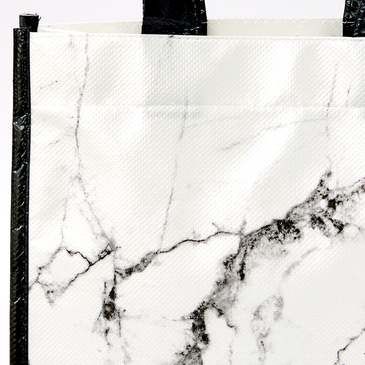 Sac cabas r&eacute;utilisable marbr&eacute; - Blanc,