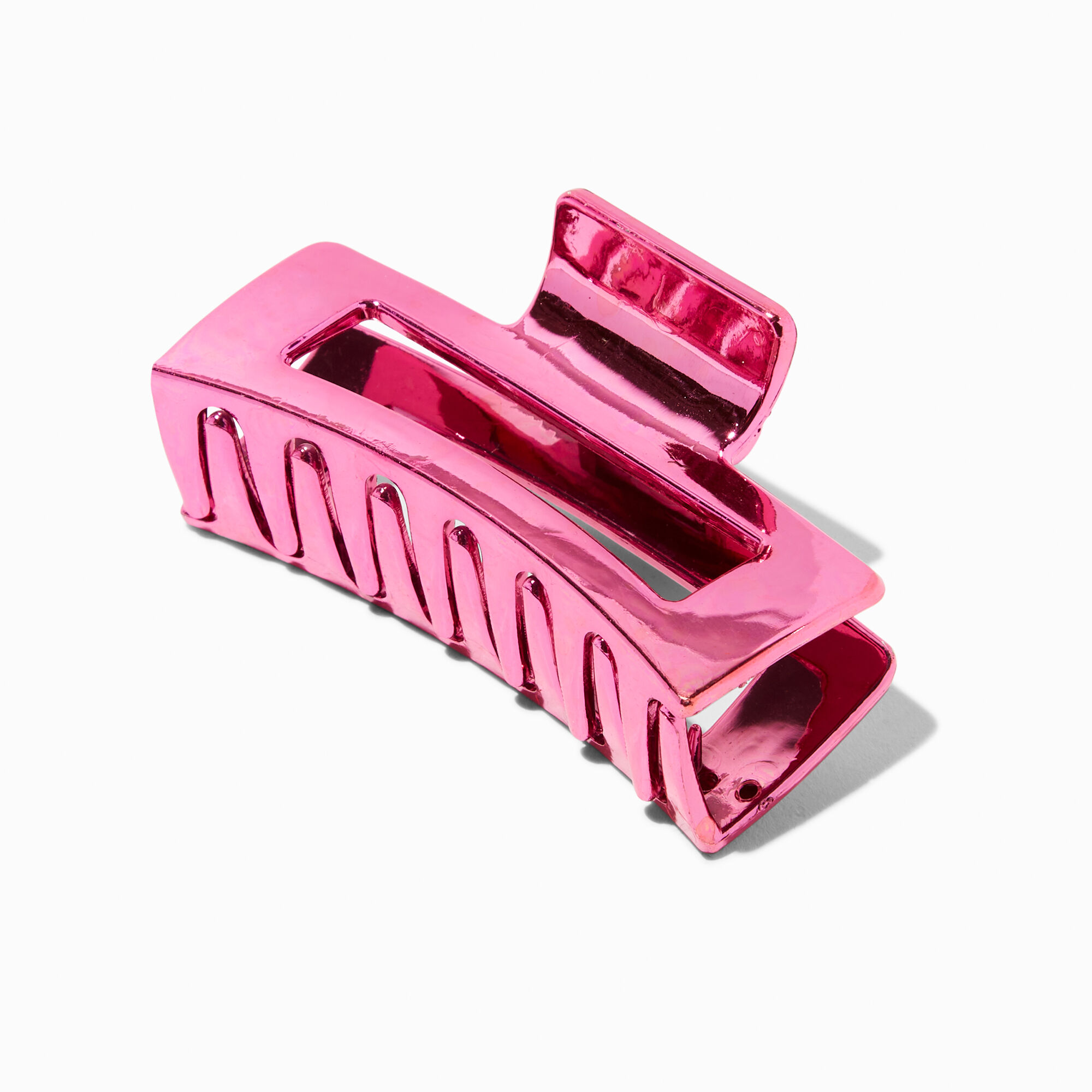View Claires Electro Medium Rectangle Hair Claw Pink information