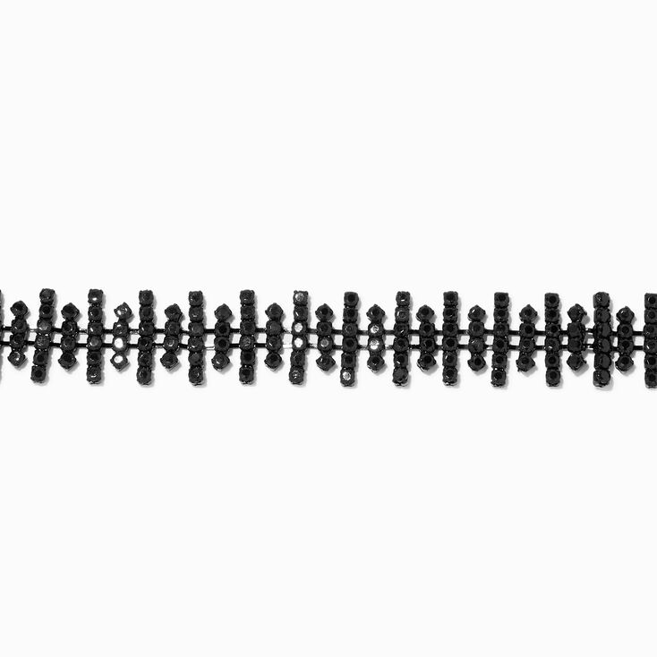 Jet Black Spikey Choker Necklace ,