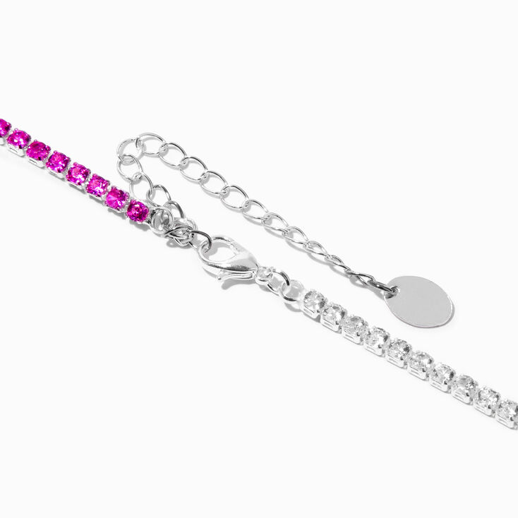 Ombre Pink Crystal Chain Necklace,
