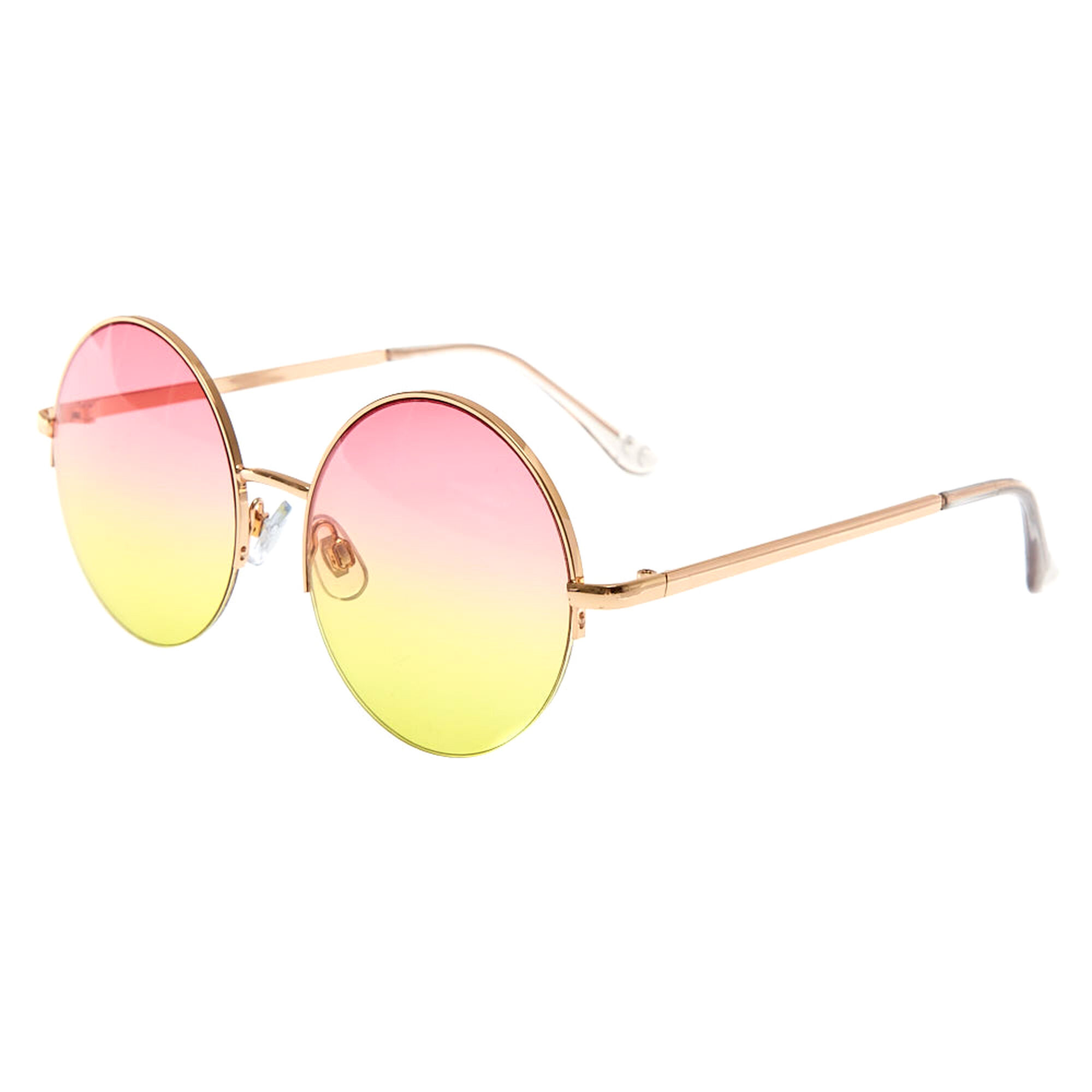 View Claires Sherbet Tinted Round Sunglasses Gold information