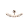 Silver-tone Stainless Steel Crystal Curve 16G Cartilage Earring,