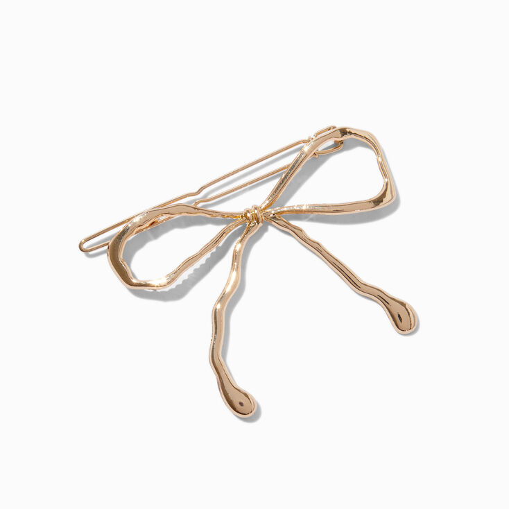 Gold Metal Hair Bow Clip ,