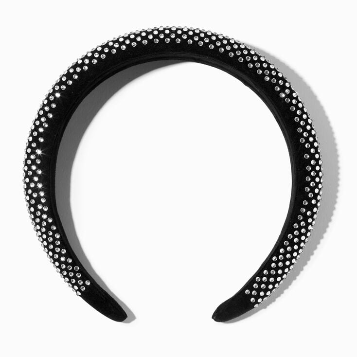 Embellished Puffy Headband - Silver/Black,