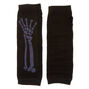 Skeleton Long Fingerless Gloves - Black, 2 Pack,