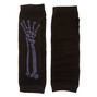 Lot de 2 mitaines longues noires motif squelette,