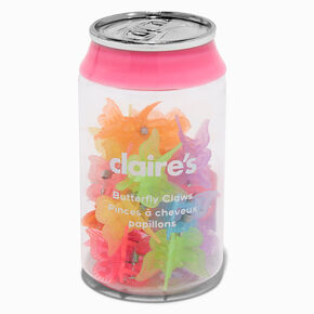 Soda Can Rainbow Butterfly Mini Hair Claws - 16 Pack,