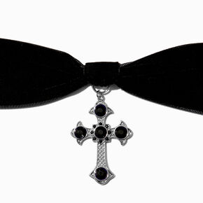 Black Cross Choker Necklace ,