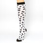 Black &amp; White Leopard Print Knee High Socks,