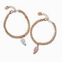 Best Friends UV Color-Changing Split Heart Curb Chain Bracelets - 2 Pack,