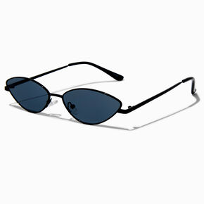 Lunettes de soleil m&eacute;talliques &oelig;il de chat fines noires,