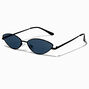 Black Slim Cat Eye Metal Sunglasses,