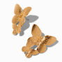 Gold-tone Double Butterfly 1.5&quot; Drop Earrings,
