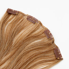 Ombre Brown &amp; Blonde Faux Hair Clip In Extensions - 4 Pack,