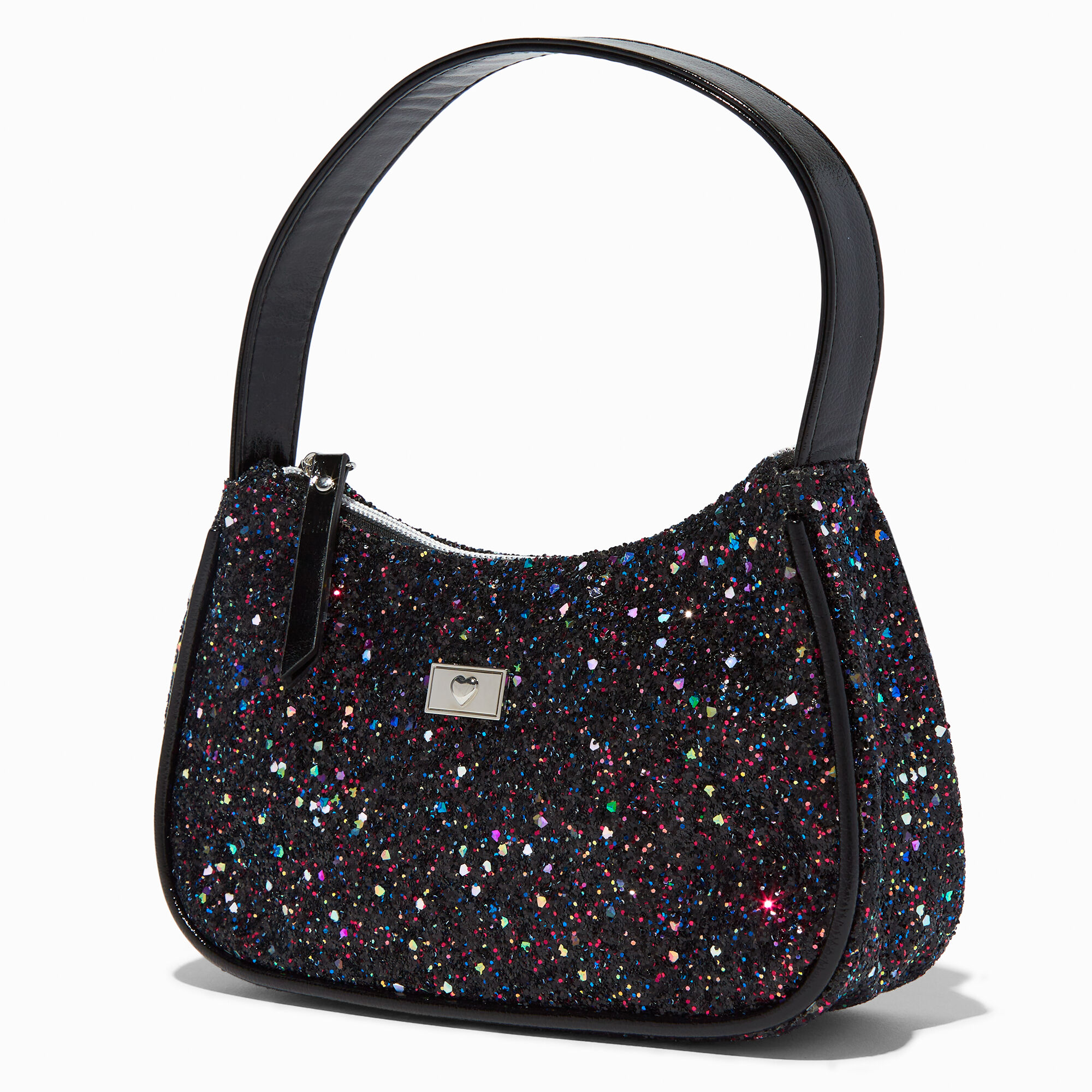 View Claires Glitter Shoulder Bag Black information