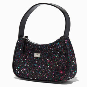 Black Glitter Shoulder Bag,