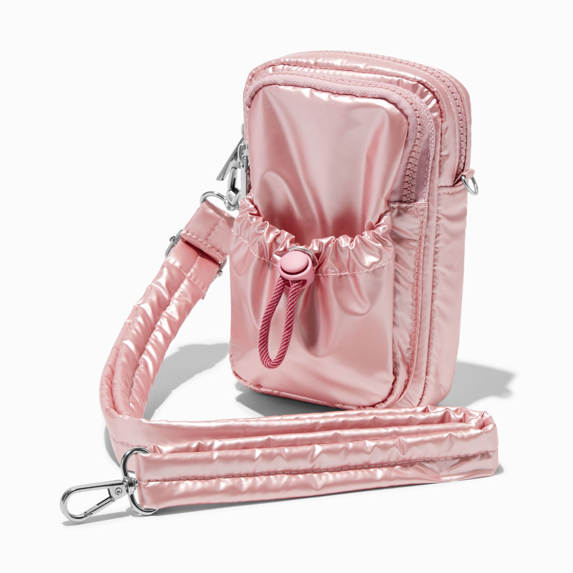 Pink Nylon Crossbody Bag,