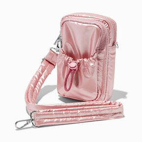 Pink Nylon Crossbody Bag,