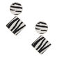 Silver 2&quot; Fuzzy Zebra Drop Earrings,