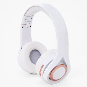 White &amp; Rose Gold Bluetooth Headphones,