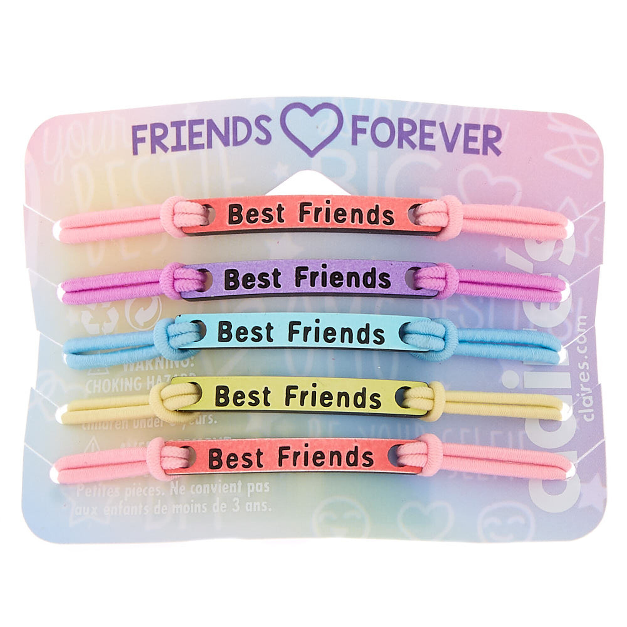 View Claires Pastel Plate Stretch Friendship Bracelets 5 Pack information