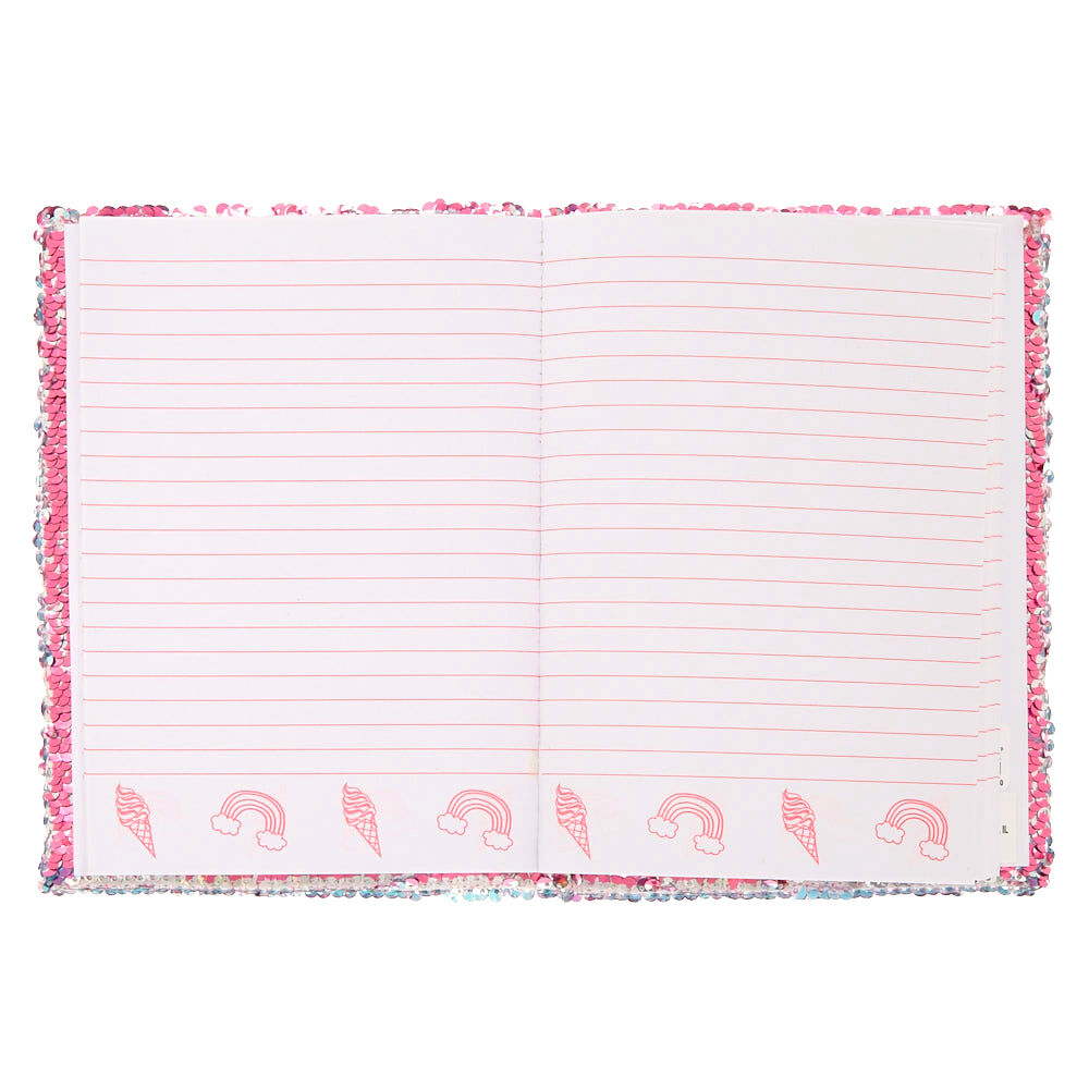 Rainbow Ice Cream Cone Reversible Sequin Diary,