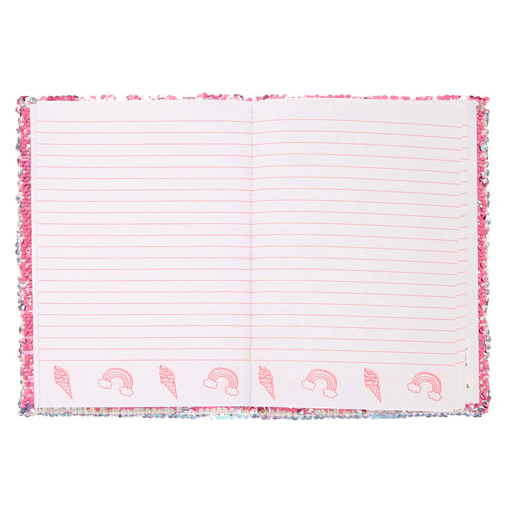 Rainbow Ice Cream Cone Reversible Sequin Diary,
