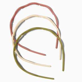 Olive, Ivory &amp; Mauve Zigzag Headbands - 3 Pack ,