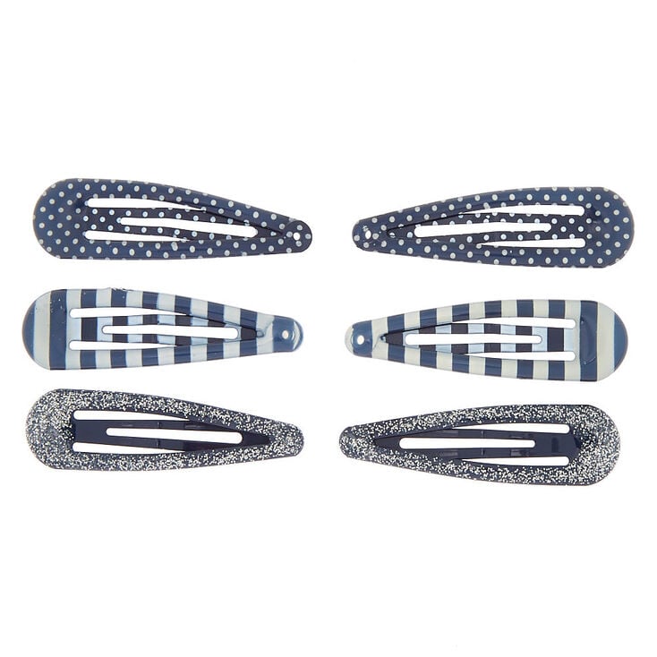 Claire&#39;s Club Navy Snap Hair Clips - 6 Pack,
