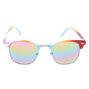 Rainbow Half Frame Retro Sunglasses,