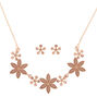 Rose Gold Glitter Flower Jewellery Set,